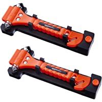 Amazon Basics - Cortador de cinturón de seguridad y martillo rompecristales de emergencia- pack de 2